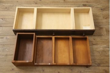 中古　北海道民芸家具　落ち着きのある大人の空間を演出するドレッサー+スツールセット(鏡台)(R-057993)