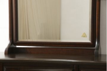 中古　北海道民芸家具　落ち着きのある大人の空間を演出するドレッサー+スツールセット(鏡台)(R-057993)