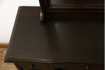 中古　北海道民芸家具　落ち着きのある大人の空間を演出するドレッサー+スツールセット(鏡台)(R-057993)