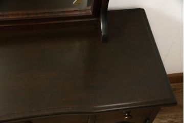 中古　北海道民芸家具　落ち着きのある大人の空間を演出するドレッサー+スツールセット(鏡台)(R-057993)