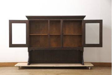 リメイクベース　中古　松本民芸家具　落ち着きのある佇まいが魅力の吊り戸棚(収納棚、戸棚、食器棚、キャビネット、カップボード)(R-057994)