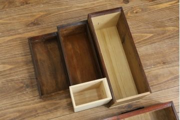 和製アンティーク　総桐　小振りなサイズながら重厚感がただよう船箪笥(舟箪笥、掛硯型、懸硯型、和箪笥、時代箪笥、桐たんす、小物収納)(R-057997)