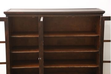 中古　北海道民芸家具　脚または台輪を付けてリメイク!　シックな大人空間を演出してくれるキャビネット(食器棚、飾り棚、収納棚、本箱、ブックケース、サイドボード、サイドキャビネット)(R-057998)