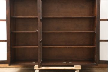 中古　北海道民芸家具　脚または台輪を付けてリメイク!　シックな大人空間を演出してくれるキャビネット(食器棚、飾り棚、収納棚、本箱、ブックケース、サイドボード、サイドキャビネット)(R-057998)