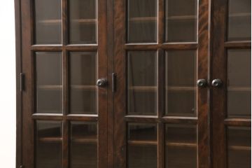 中古　北海道民芸家具　脚または台輪を付けてリメイク!　シックな大人空間を演出してくれるキャビネット(食器棚、飾り棚、収納棚、本箱、ブックケース、サイドボード、サイドキャビネット)(R-057998)