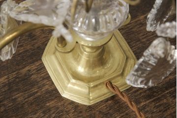 ビンテージ照明　フランス　真鍮(しんちゅう)　優雅なムードを演出してくれるテーブルスタンド(シャンデリア、デスクスタンド、卓上照明、ヴィンテージ)(R-058002)