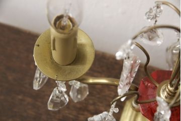 ビンテージ照明　フランス　真鍮(しんちゅう)　煌めく光が華やかさを演出するテーブルスタンド(シャンデリア、デスクスタンド、卓上照明、ヴィンテージ)(R-058003)