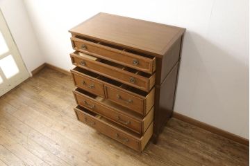 中古　美品　DREXEL HERITAGE(ドレクセルヘリテイジ)　Triune(トライユン)　気品溢れるエレガントなマホガニー材製チェスト(引き出し、サイドボード)(R-058004)
