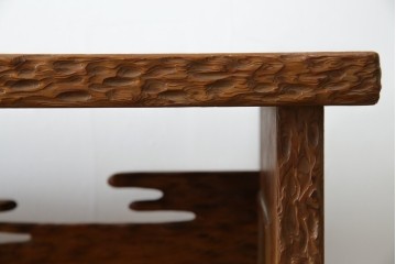 中古　屋久杉　突き板　木の風合いが趣あふれるサイドボード(茶棚)　(R-058012)