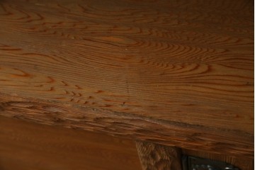 中古　屋久杉　突き板　木の風合いが趣あふれるサイドボード(茶棚)　(R-058012)