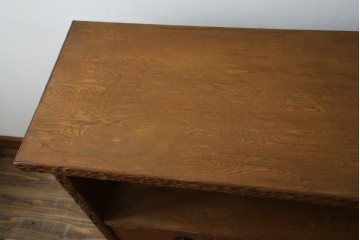 中古　屋久杉　突き板　木の風合いが趣あふれるサイドボード(茶棚)　(R-058012)