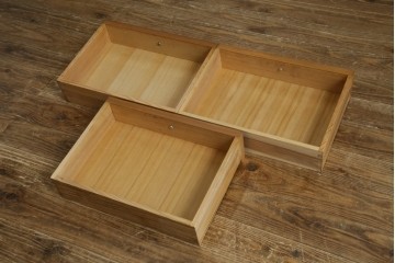 中古　屋久杉　突き板　木の風合いが趣あふれるサイドボード(茶棚)　(R-058012)