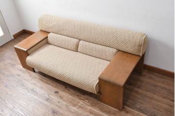和製ヴィンテージ　美品　CONDE HOUSE(カンディハウス)　Hock(ホック)ブランド　BOLS(ボルス)シリーズ　ナチュラルテイストの空間づくりに活躍する2人掛けソファ(2Pソファ、二人掛けソファ、ビンテージ)(R-058019)