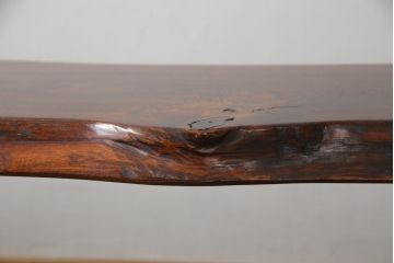 中古　美品　職人手造り家具　漆塗り　木目と漆の艶が魅力的な長椅子(ベンチ、板座チェア、イス)(定価約24万円)(R-058025)