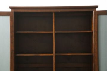 中古　美品　希少!!　松本民芸家具　葛布(くずふ)入り扉が目を引くブックケース(本箱、本棚、書棚、キャビネット、収納棚、戸棚)(R-058027)
