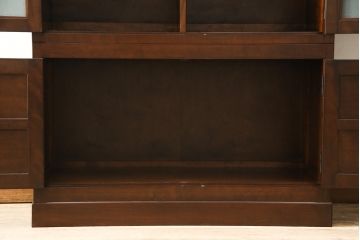 中古　美品　希少!!　松本民芸家具　葛布(くずふ)入り扉が目を引くブックケース(本箱、本棚、書棚、キャビネット、収納棚、戸棚)(R-058027)