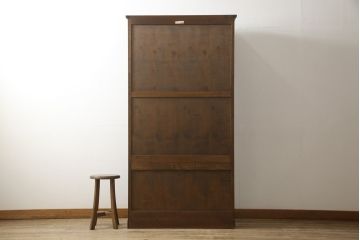 中古　美品　希少!!　松本民芸家具　葛布(くずふ)入り扉が目を引くブックケース(本箱、本棚、書棚、キャビネット、収納棚、戸棚)(R-058027)