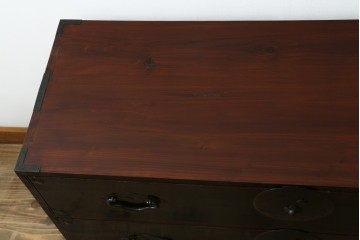 和製アンティーク　極上美品!　前板栗材　漆のキレイな米沢箪笥・下段　(R-058028)
