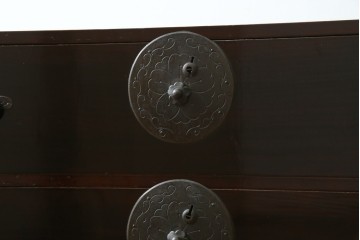 和製アンティーク　極上美品!　前板栗材　漆のキレイな米沢箪笥・下段　(R-058028)
