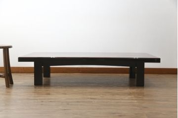 中古　美品　輪島塗り　浜高悦朗作　扇子の絵柄が趣を感じさせる座卓(定価約100万円)(ローテーブル、センターテーブル)(R-058029)