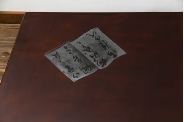 中古　美品　輪島塗り　浜高悦朗作　扇子の絵柄が趣を感じさせる座卓(定価約100万円)(ローテーブル、センターテーブル)(R-058029)
