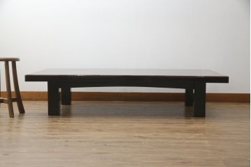 中古　美品　輪島塗り　浜高悦朗作　扇子の絵柄が趣を感じさせる座卓(定価約100万円)(ローテーブル、センターテーブル)(R-058029)