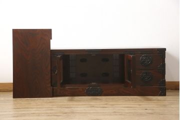 中古　美品　岩谷堂箪笥　和モダンスタイルの空間づくりに活躍するテレビ台(ローボード、テレビボード、AVボード、リビングボード、キャビネット、収納棚)(定価約45万円)(R-058033)