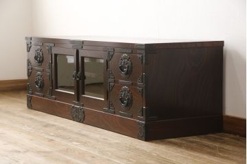 中古　美品　岩谷堂箪笥　和モダンスタイルの空間づくりに活躍するテレビ台(ローボード、テレビボード、AVボード、リビングボード、キャビネット、収納棚)(定価約45万円)(R-058033)