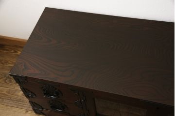 中古　美品　岩谷堂箪笥　和モダンスタイルの空間づくりに活躍するテレビ台(ローボード、テレビボード、AVボード、リビングボード、キャビネット、収納棚)(定価約45万円)(R-058033)