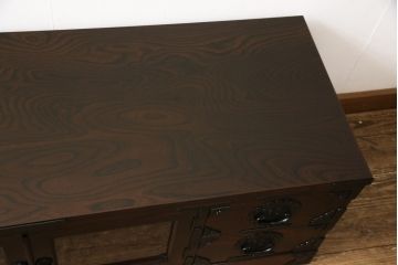 中古　美品　岩谷堂箪笥　和モダンスタイルの空間づくりに活躍するテレビ台(ローボード、テレビボード、AVボード、リビングボード、キャビネット、収納棚)(定価約45万円)(R-058033)