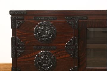 中古　美品　岩谷堂箪笥　和モダンスタイルの空間づくりに活躍するテレビ台(ローボード、テレビボード、AVボード、リビングボード、キャビネット、収納棚)(定価約45万円)(R-058033)
