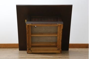 中古　北海道民芸家具　和モダンな空間づくりにおすすめの小振りな座炉付テーブル(囲炉裏、関西火鉢、長火鉢、木製火鉢、座卓、ローテーブル)(定価約34万円)(R-058035)