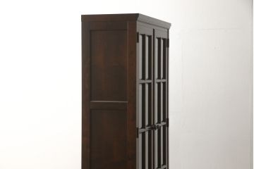 中古　美品　北海道民芸家具　HM114K　飾り棚にもおすすめ!上品な雰囲気の本箱(ブックケース、キャビネット、飾り棚、収納棚)(定価約25万7千円)(R-058036)