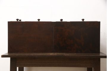 中古　北海道民芸家具　アレンジ次第で様々な使い方ができる卓上収納(小引き出し、小物収納)(R-058037)
