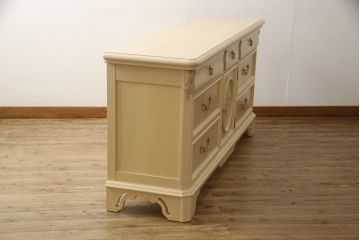 中古　美品　リンホーリン(LYNN HOLLYN)　淡い色調が上品なサイドボード(定価約40万円)(チェスト、ローボード、引き出し)(R-058047)