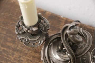 中古　ヨーロッパ　真鍮製(しんちゅう)　アンティーク風インテリアにおすすめなテーブルスタンド(デスクスタンド、キャンドルスタンド、キャンドルライト、卓上ランプ)(R-058048)