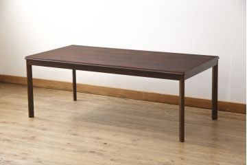 北欧ビンテージ　美品　ノルウェー　S MOBLER(モブラー)　rasmus solberg cabinetmaker norway(ラスムスソルベルグ)　ローズウッド材　シンプルなデザインで取り入れやすいセンターテーブル(ローテーブル、作業台、ヴィンテージ)(R-058056)