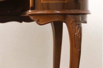 中古　美品　六本木アピス　イタリア　マホガニー材　高級感溢れるレザートップのキドニーデスク(コンソールテーブル、机、ワークデスク、在宅ワーク)(定価約33万円)(R-058058)
