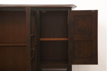 中古　美品　北海道民芸家具　木のあたたかみを感じるサイドボード(収納棚、リビングボード、キャビネット)(R-058062)