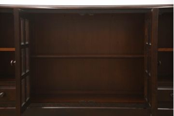 中古　美品　北海道民芸家具　木のあたたかみを感じるサイドボード(収納棚、リビングボード、キャビネット)(R-058062)