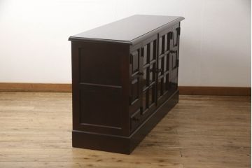 中古　美品　北海道民芸家具　木のあたたかみを感じるサイドボード(収納棚、リビングボード、キャビネット)(R-058062)