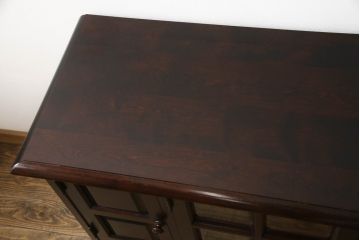 中古　美品　北海道民芸家具　木のあたたかみを感じるサイドボード(収納棚、リビングボード、キャビネット)(R-058062)