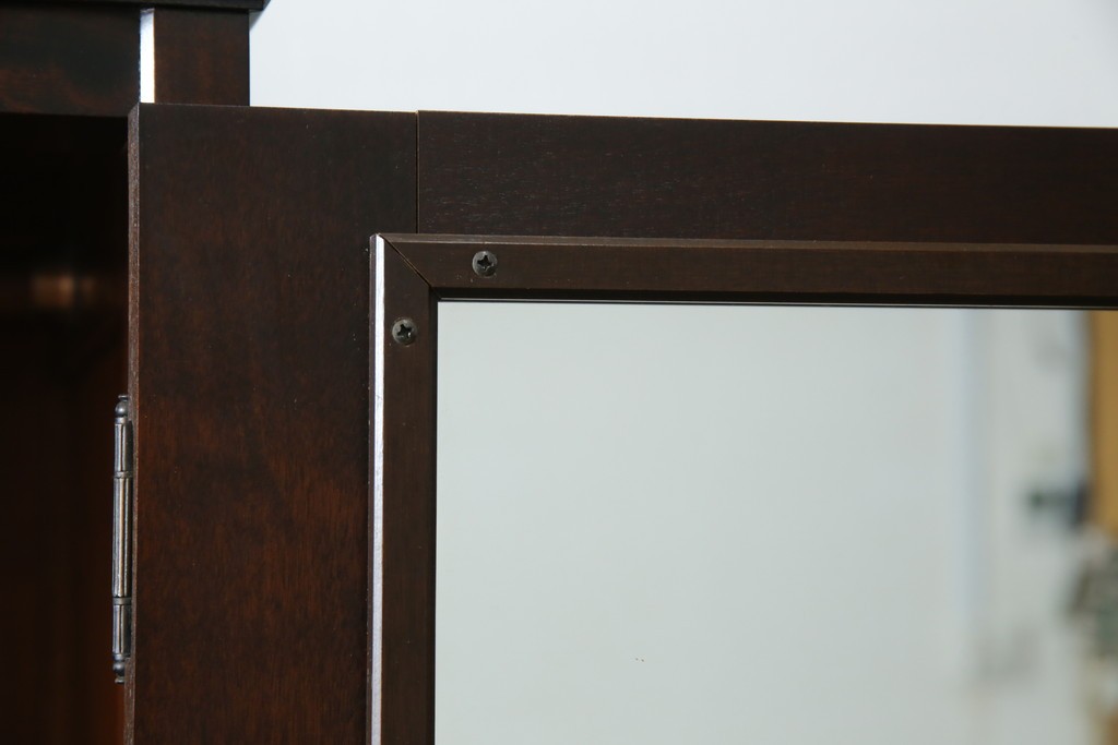 中古　北海道民芸家具　鏡付き　上質な佇まいが格調高いワードローブ　(R-058065)