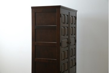 中古　北海道民芸家具　鏡付き　上質な佇まいが格調高いワードローブ　(R-058065)