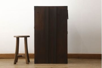和製アンティーク　前面栗材　希少サイズ!　幅狭でお部屋に取り入れやすい最上箪笥(時代箪笥、民芸箪笥、収納たんす、和タンス、引き出し、サイドチェスト)(R-058070)