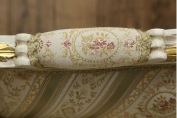 中古　イタリア高級家具　ロココ調の曲線が優美な3人掛けソファ(三人掛け、3P)(R-058073)