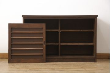 ラフジュ工房オリジナル　古建具リメイク　シンプルなデザインで取り入れやすい収納棚(戸棚、サイドボード、テレビ台)(R-058079)