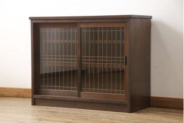 ラフジュ工房オリジナル　古建具リメイク　和モダンなお部屋づくりにオススメの収納棚(戸棚、サイドボード、テレビ台)(R-058080)