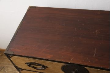和製アンティーク　前面桐材　桜丸金具　品のある佇まいが魅力的な米沢箪笥(和タンス、時代箪笥、収納箪笥、整理タンス)(R-058082)