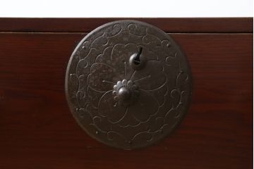 和製アンティーク　極上美品　前面栗材　漆のきれいな米沢箪笥・上段(和箪笥、収納箪笥、時代箪笥、引き出し、ローチェスト)(R-058085)